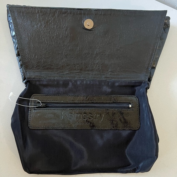 Kemestry Leather Croc Embossed Designer Clutch Bag - Picture 9 of 14